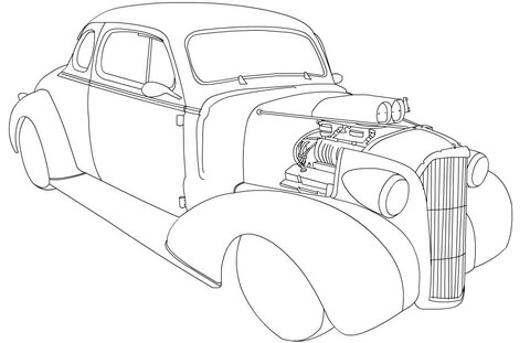 Chevy coupe hot rod coloring page free printable coloring pages