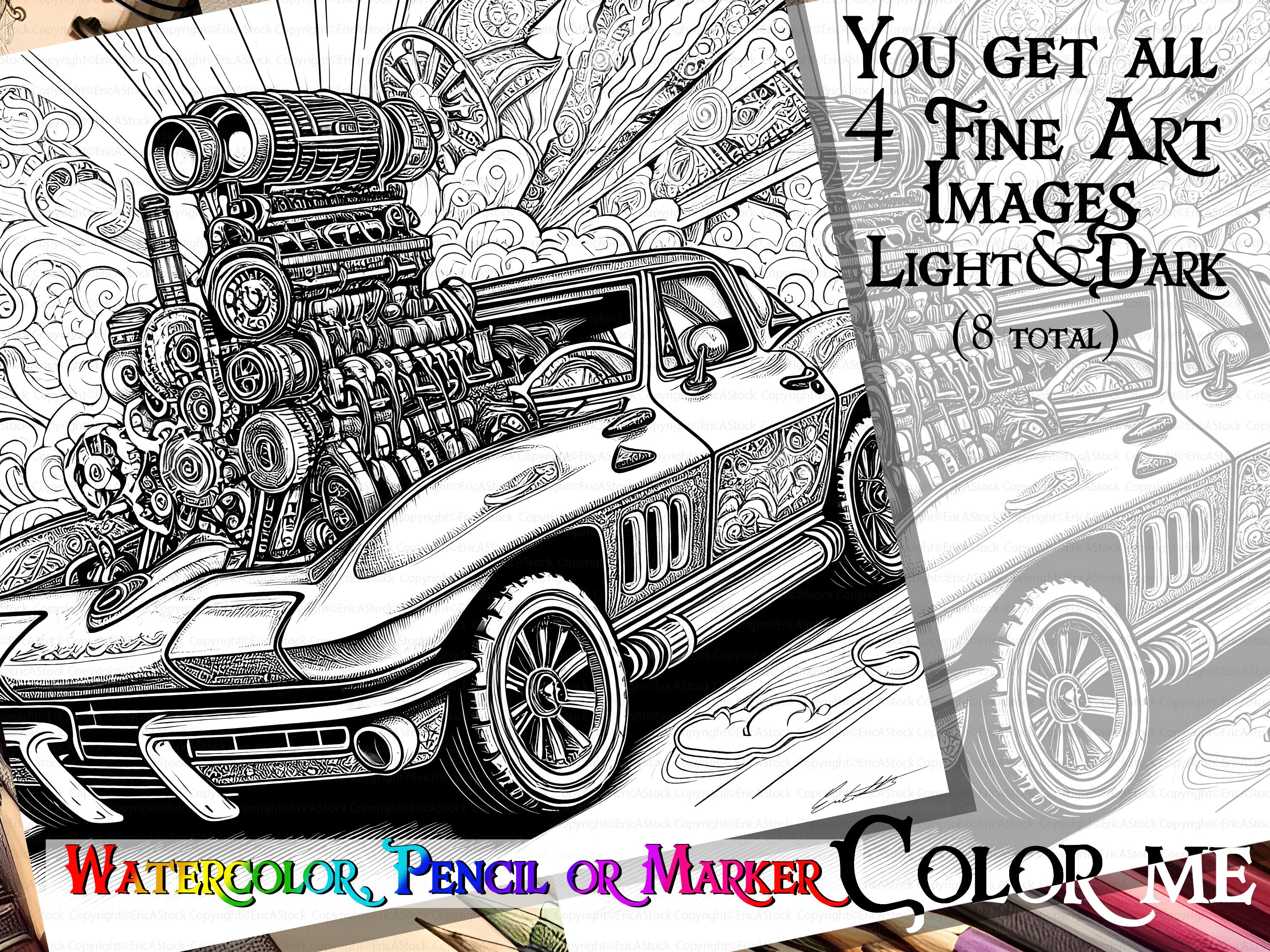 Hot rod coloring