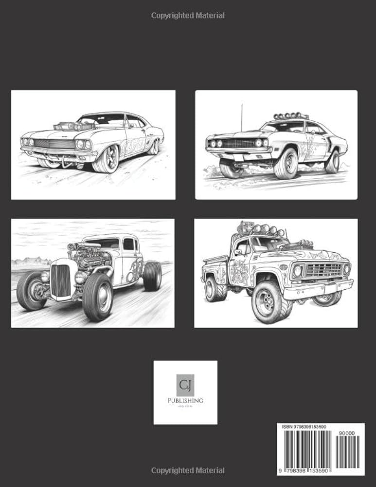 Revved up classics a vintage rat rod coloring adventure