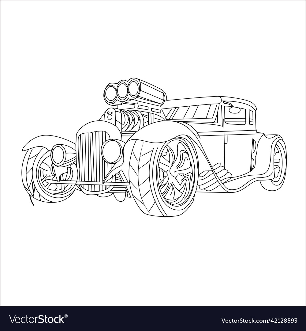 Car coloring page for book and drawing royalty free vector