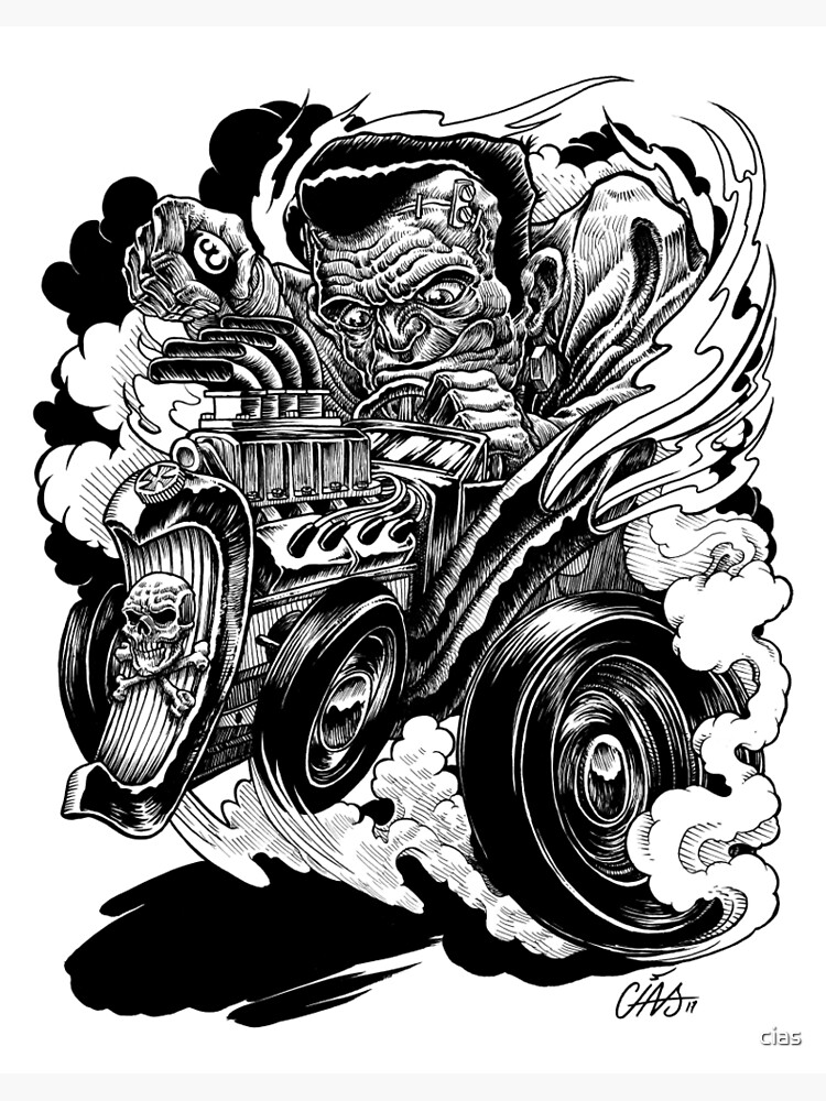 Franken hot rod art board print for sale by cias
