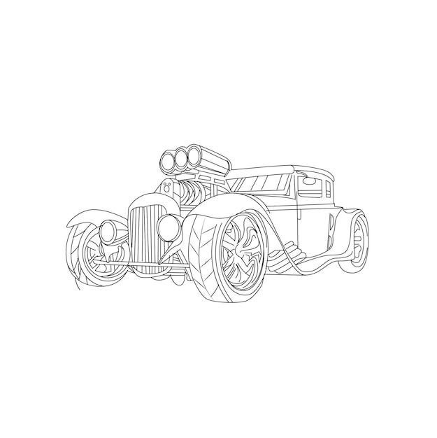 Premium vector car coloring page for kids
