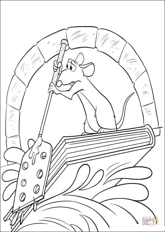 Remy is sailing on the book coloring page free printable coloring pages