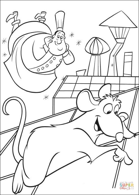 Remy on the roof coloring page free printable coloring pages