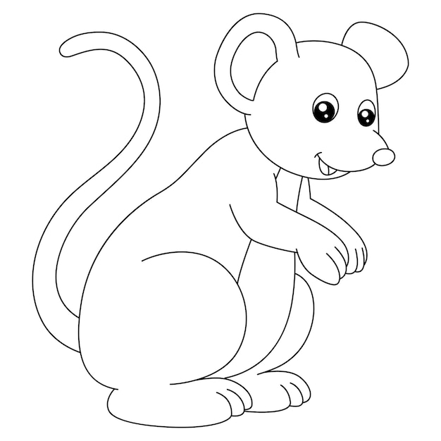 Ratãn para colorear pãgina aislada para niãos vector premium