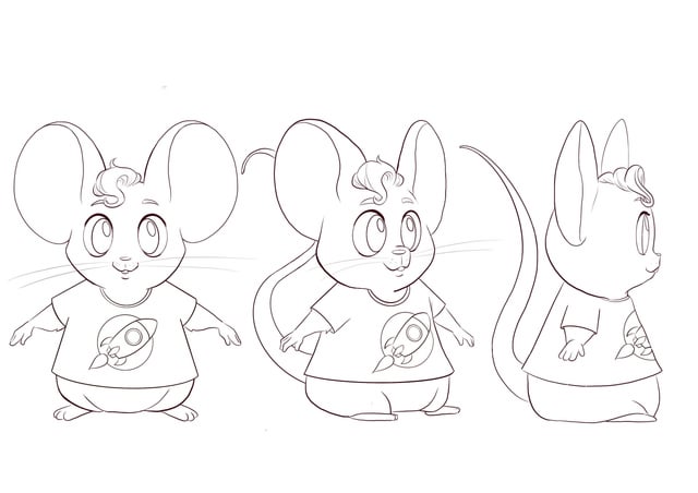 Is my turnaround of a mouse correct im unsure about the ears in the profile view rdrawing