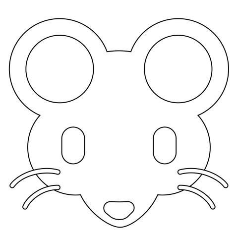 Mouse emoji coloring page free printable coloring pages