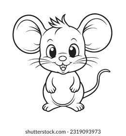 White mouse vector art graphics