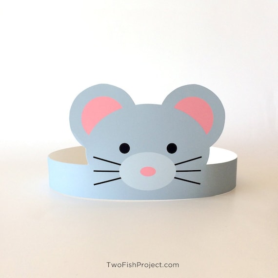 Mouse costume mask for kids mouse ears headbandhat imaginative play birthday party supplies paper crown printable diy rat costume mask