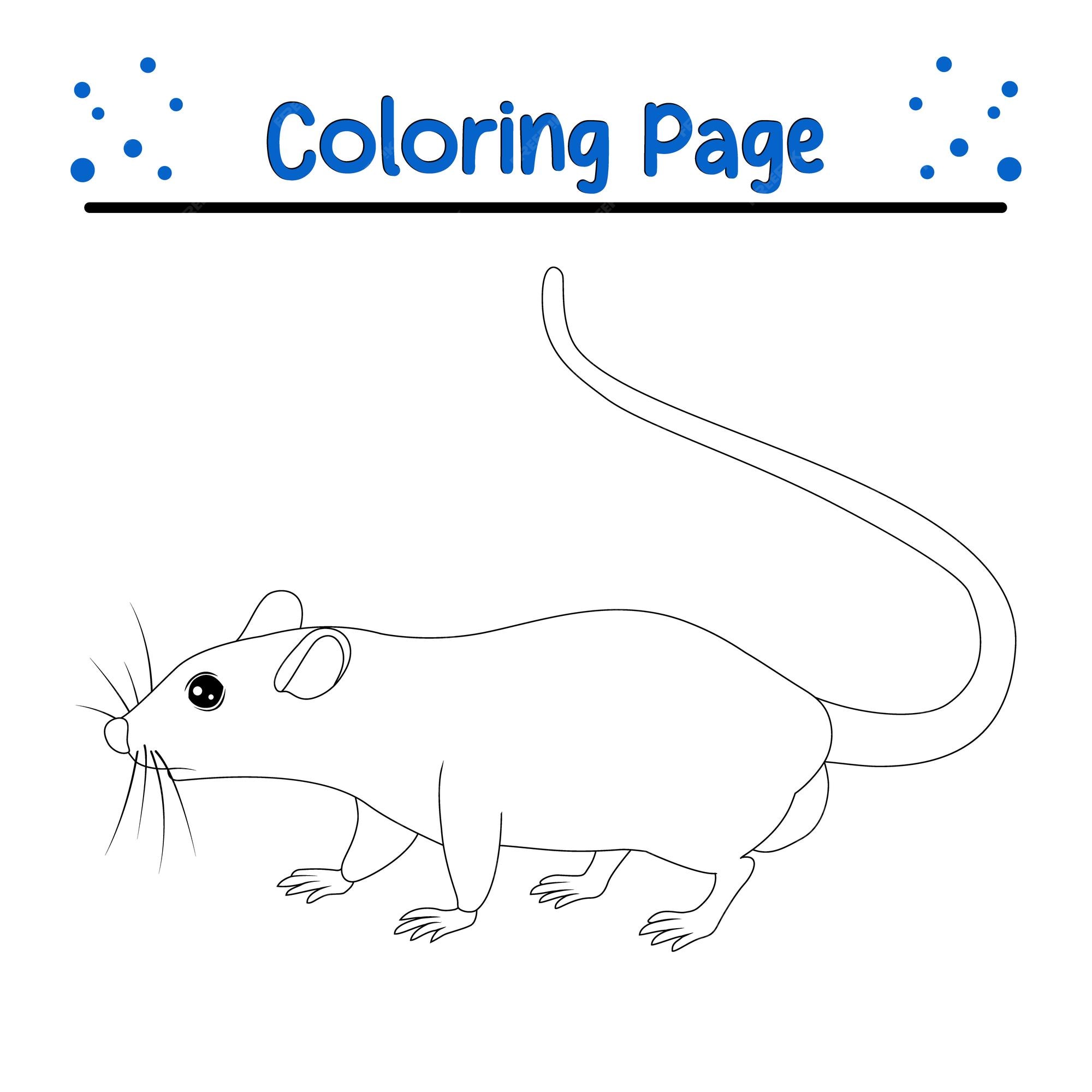 Premium vector vector cute rat coloring for children animal coloring book