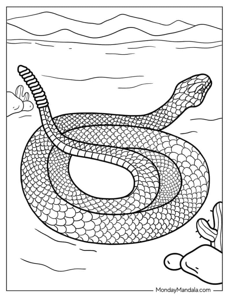 Snake coloring pages free pdf printables