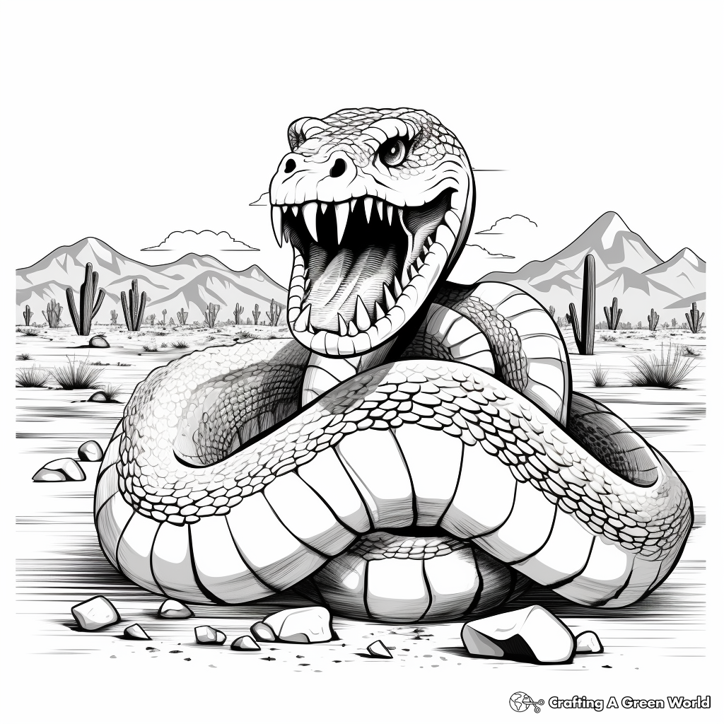 Western diamondback rattlesnake coloring pages