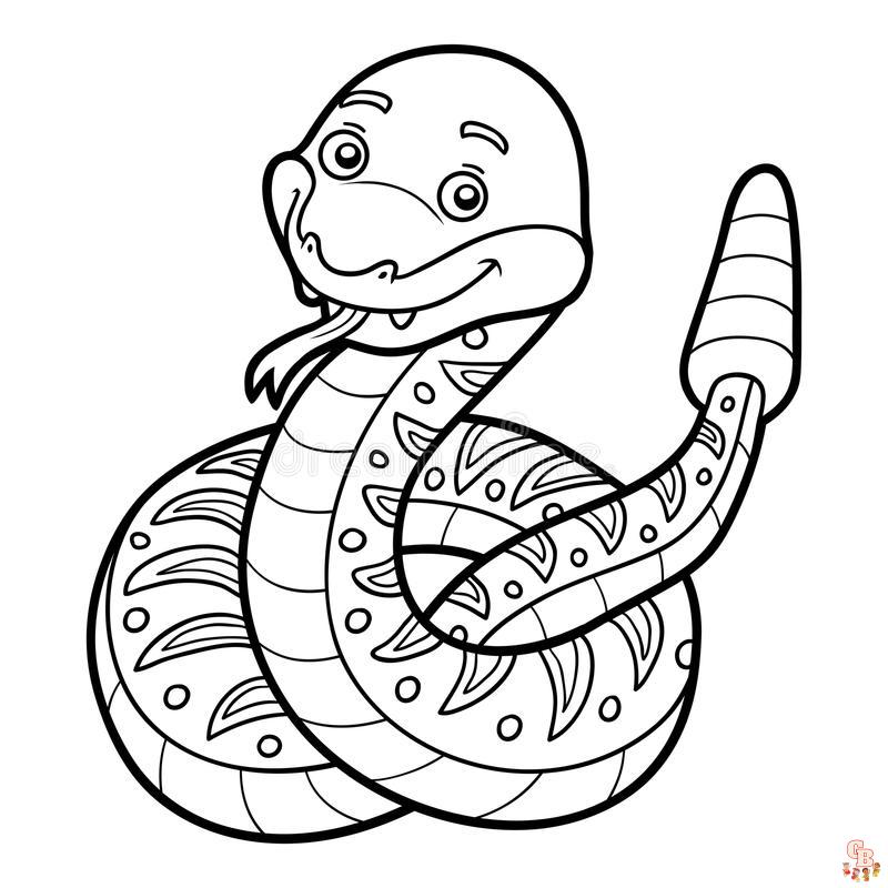 Enjoy the serpentine world with rattlesnake coloring pages