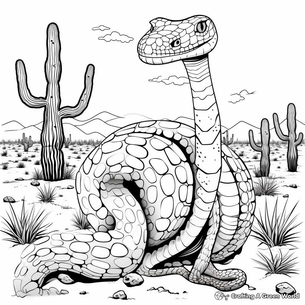 Western diamondback rattlesnake coloring pages