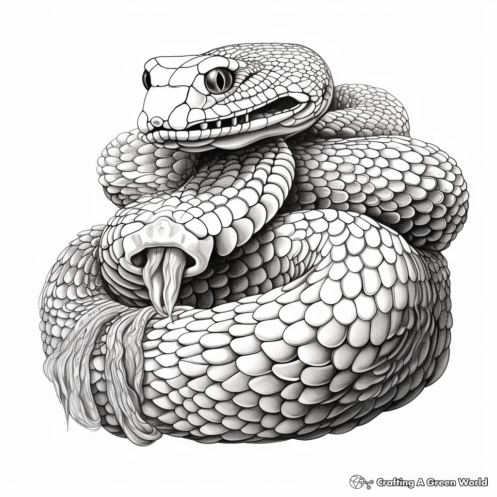 Realistic snake coloring pages