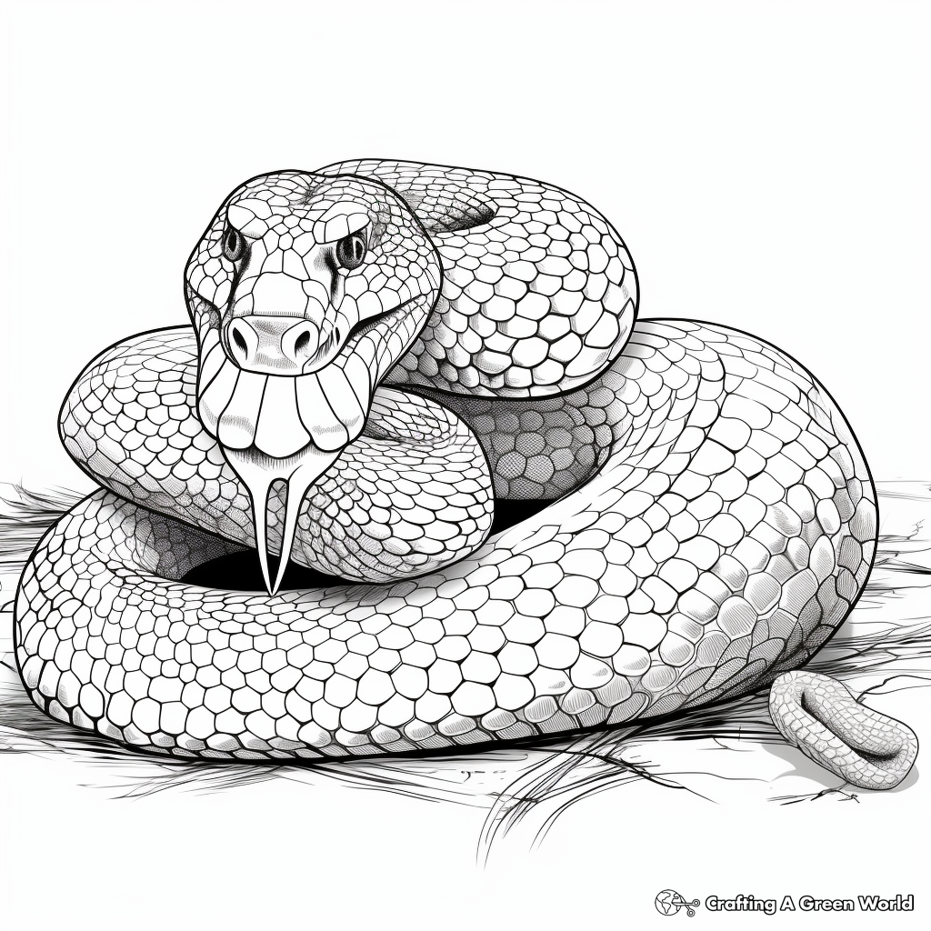 Realistic snake coloring pages