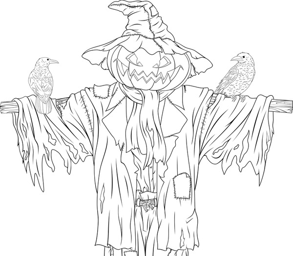 Hundred crow coloring page royalty