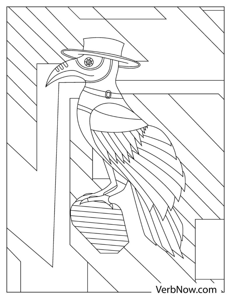 Free raven coloring pages book for download printable pdf