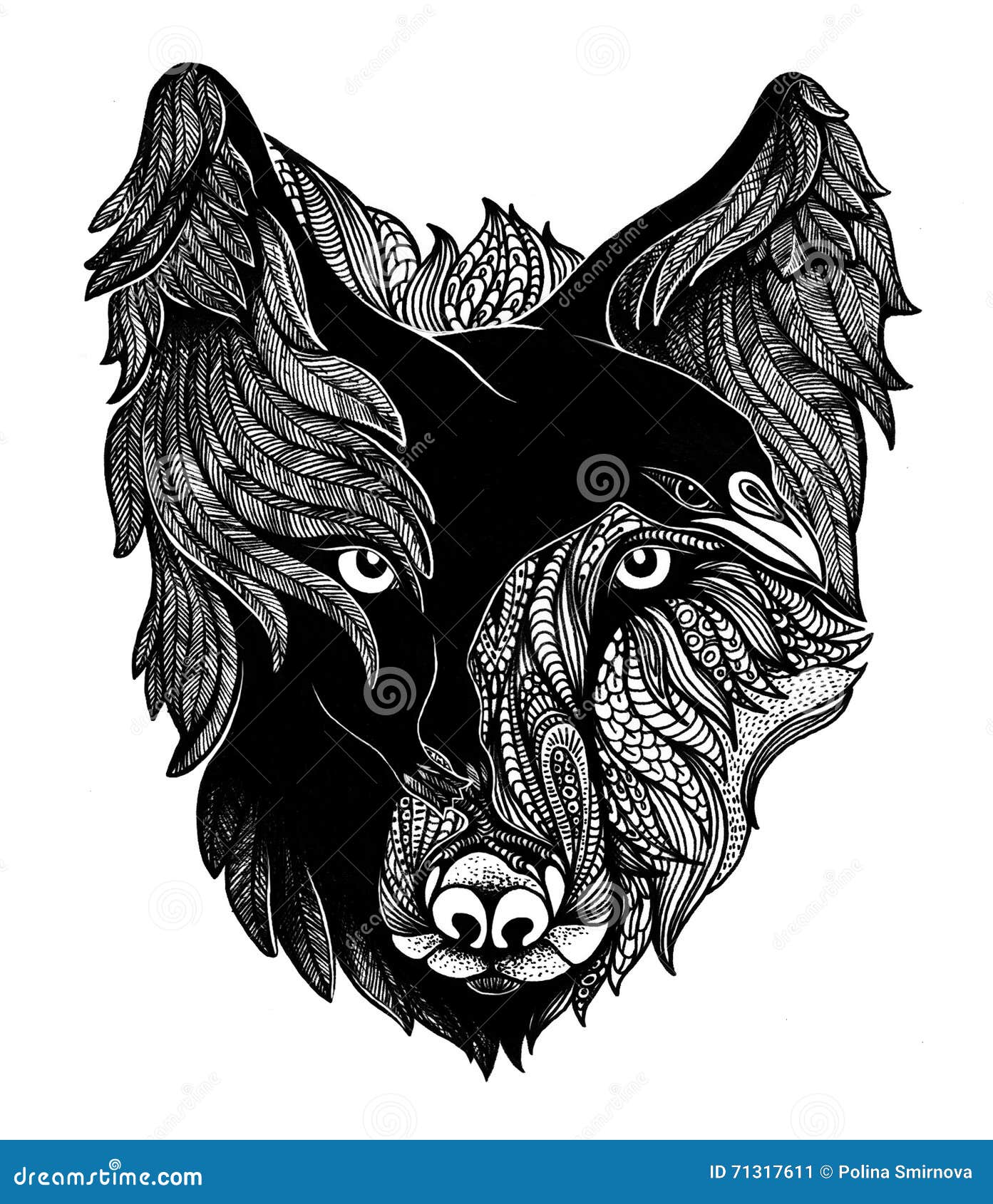 Wolf raven stock illustrations â wolf raven stock illustrations vectors clipart