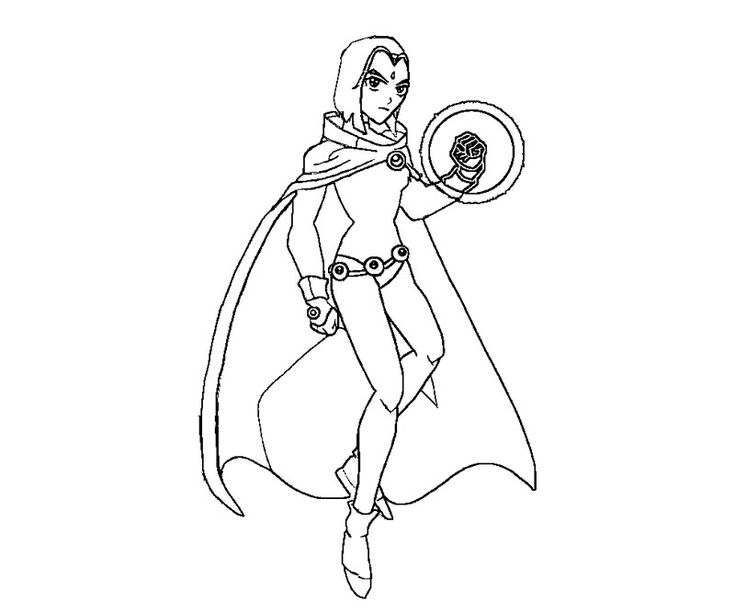 Teen titans raven coloring pages