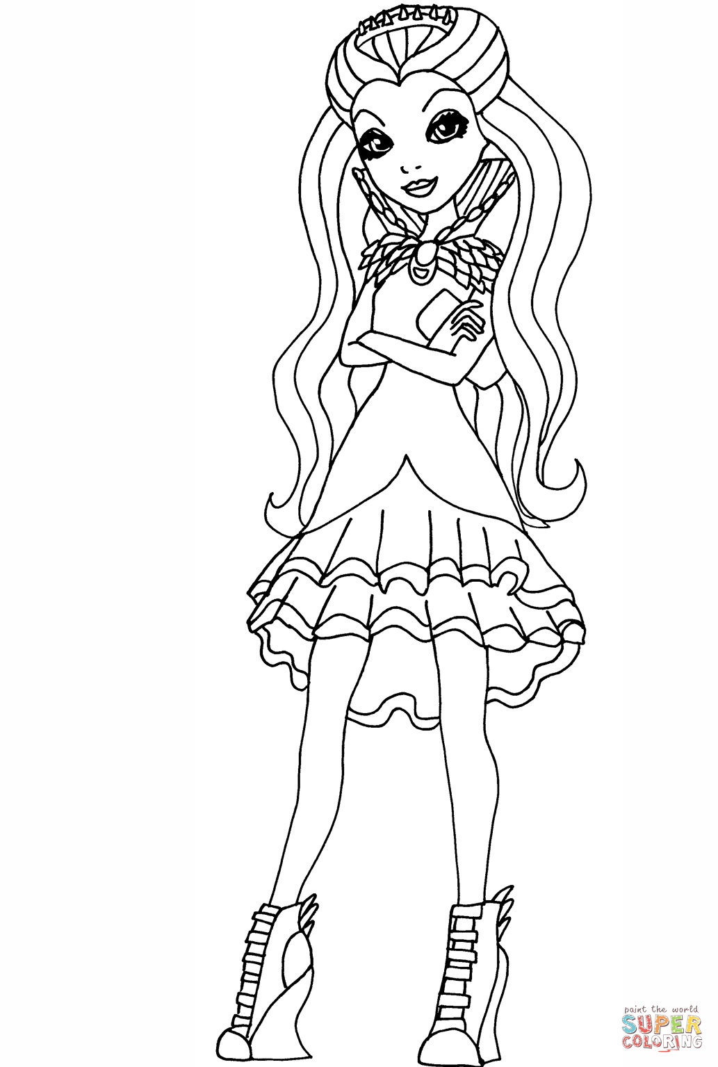 Ever after high raven queen coloring page free printable coloring pages