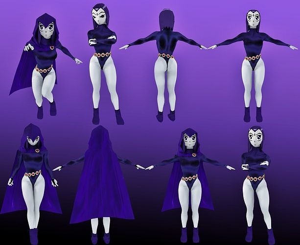 D model raven teen titans original vr ar low