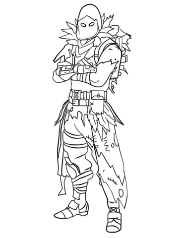 Fortnite raven coloring page free printable coloring pages