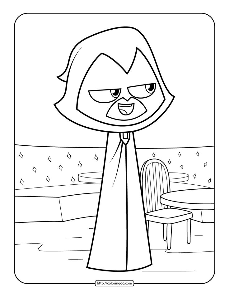 Teen titans go raven coloring pages coloring pages teen titans go teen titans
