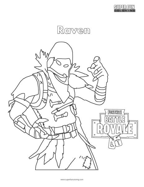 Fortnite raven coloring page