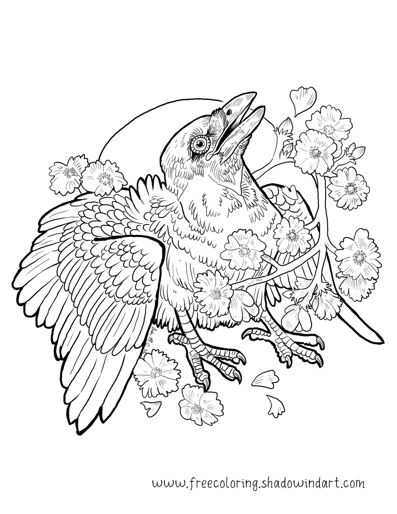 Nature nut wildlife digital coloring pages