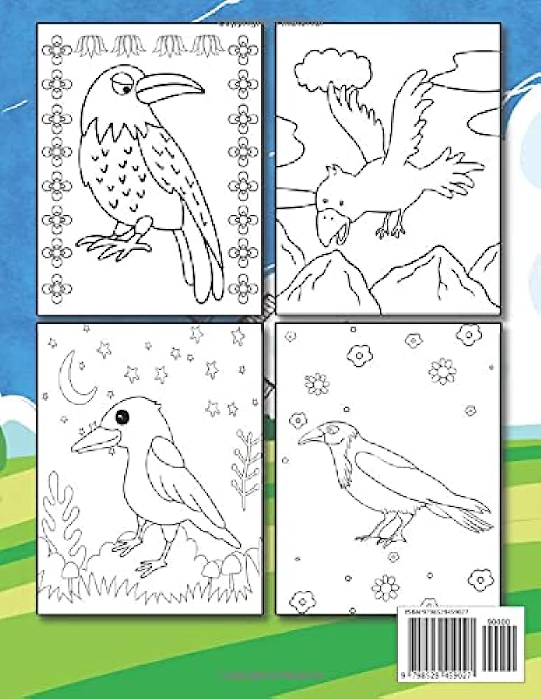 Raven coloring book featuring fun gorgeous and unique stress relief relaxation raven coloring pages robson grace books