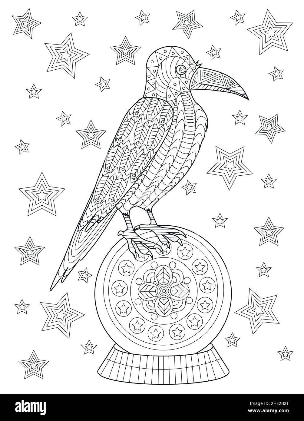 Cute raven black and white stock photos images