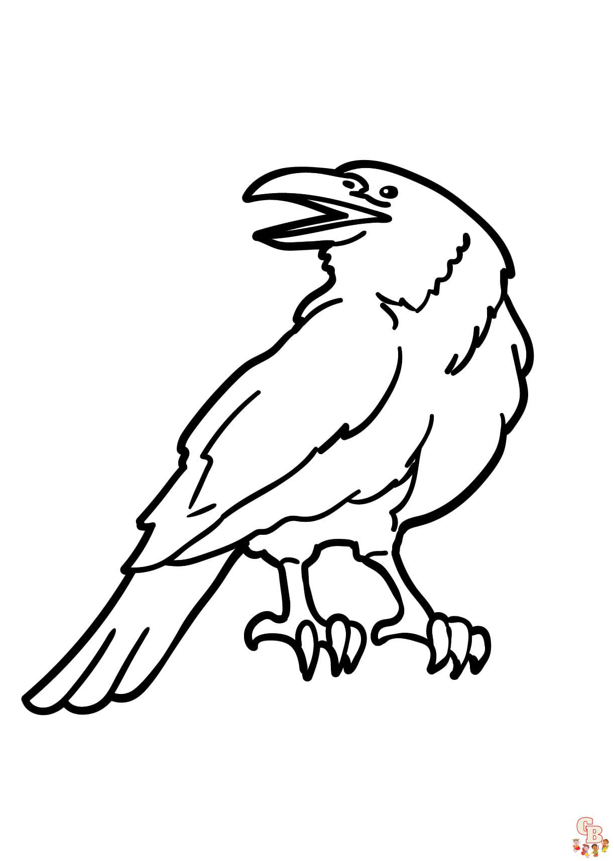 Printable raven coloring pages free for kids and adults