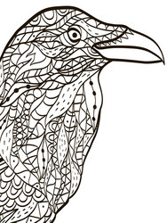 Raven coloring book vector images over