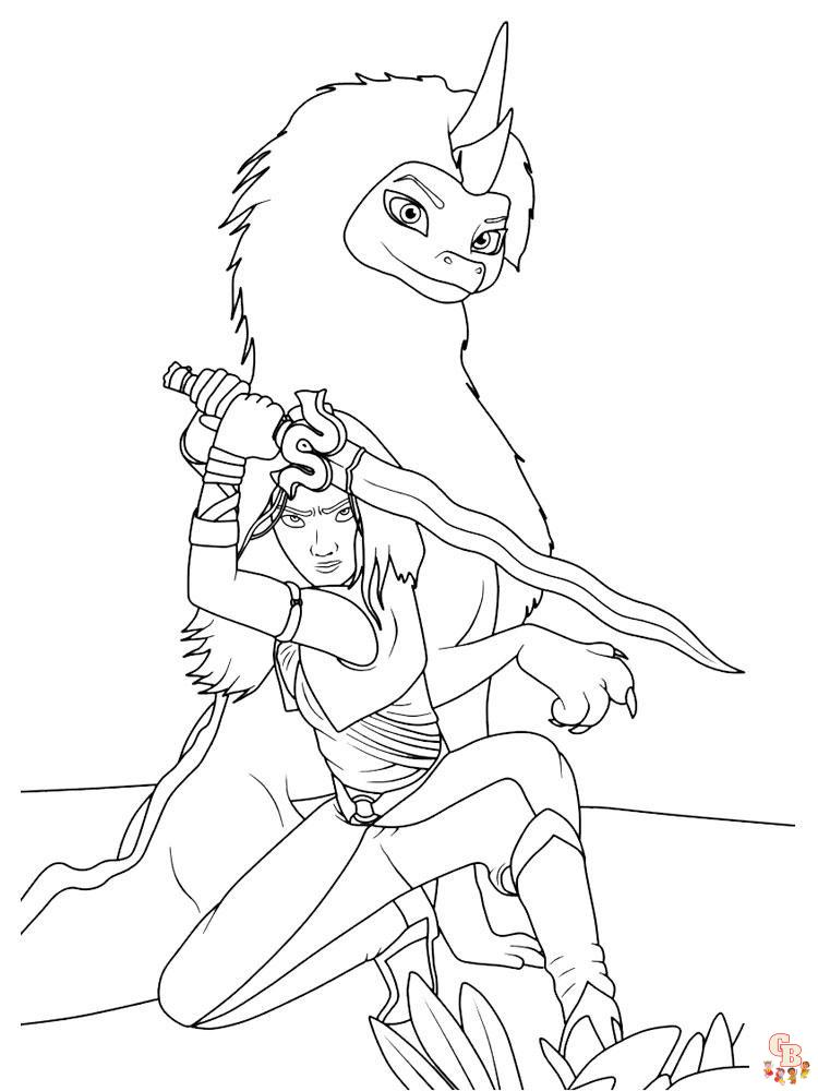 Get creative with sisu raya and the last dragon coloring pages