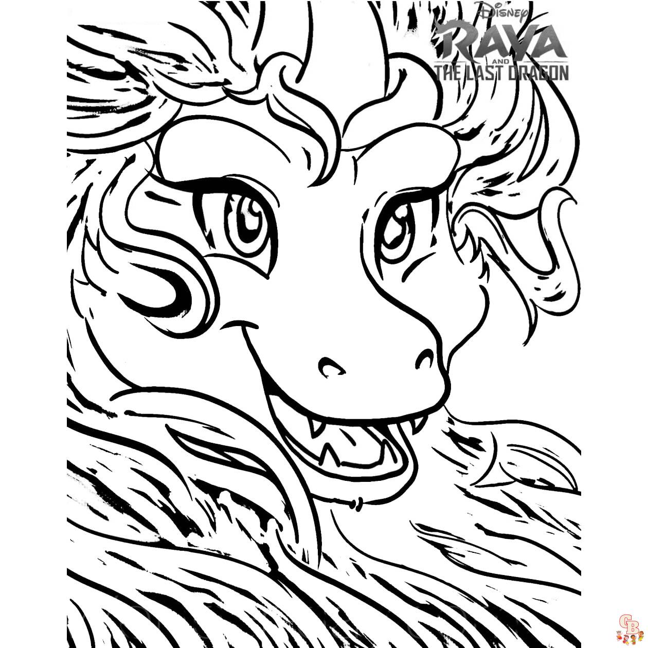 Free raya and last dragon coloring pages printable