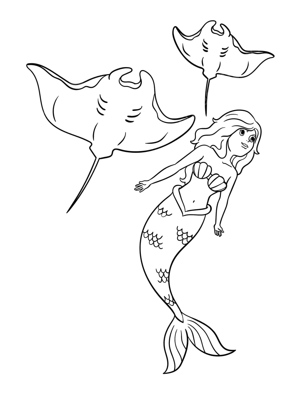 Dibujo de sirena con mantarraya aislada pãgina para colorear diseão color vector png dibujos dibujo de sirena hombre dibujando dibujo de anillo png y vector para dcargar gratis