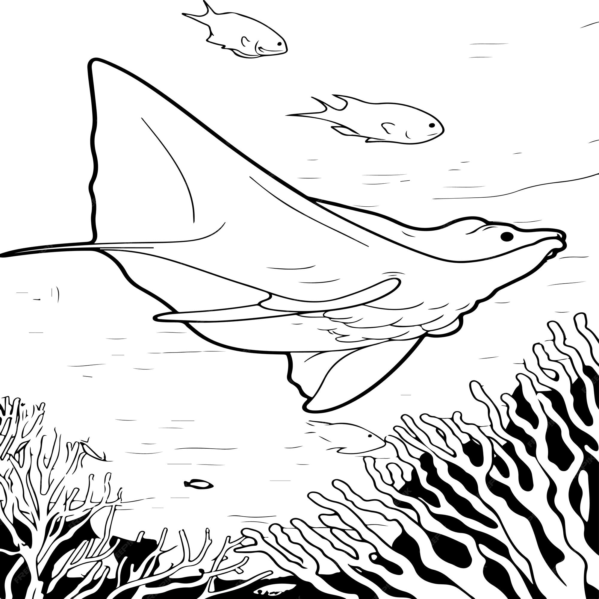 Una elegante mantarraya dlizãndose por el ocãano vector premium