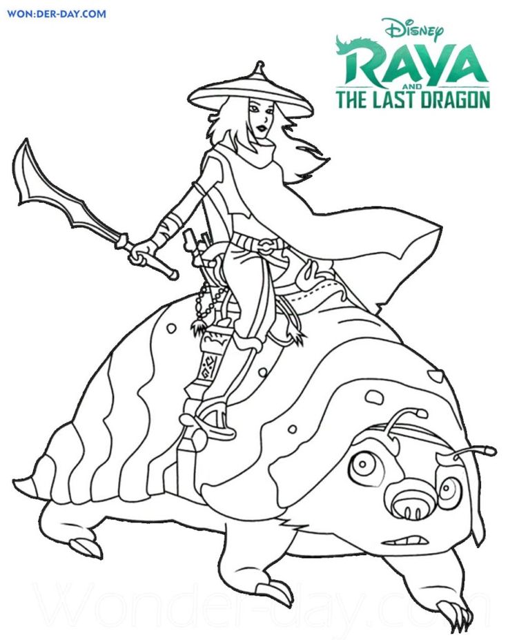 Raya and the last dragon coloring pages