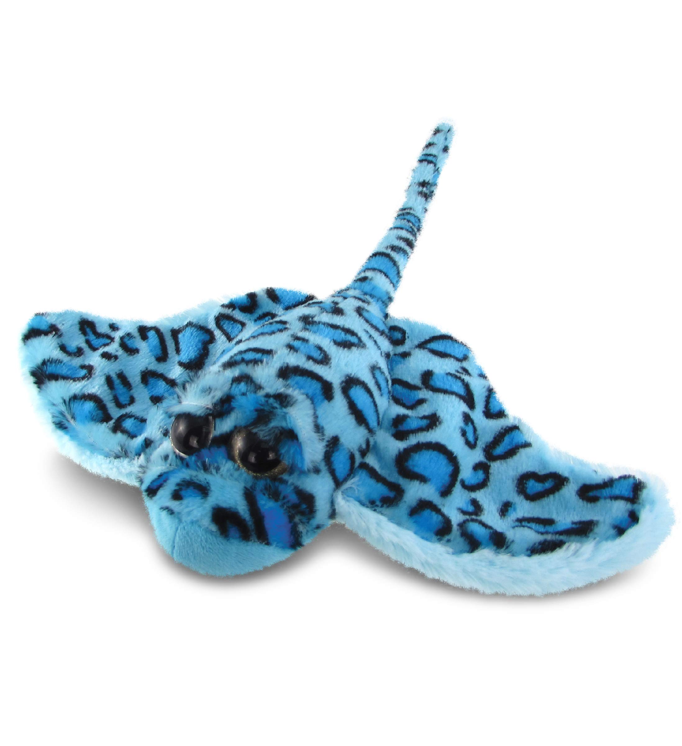 Dollibu peluche de mantarraya de peluche suave y abrazable color azul ocãano adorable juguete de peluche de rayo para jugar lindo regalo de vida marina para niãos y adultos pulgadas