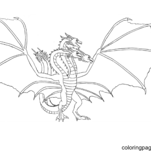 Rey ghidorah para colorear y pintar