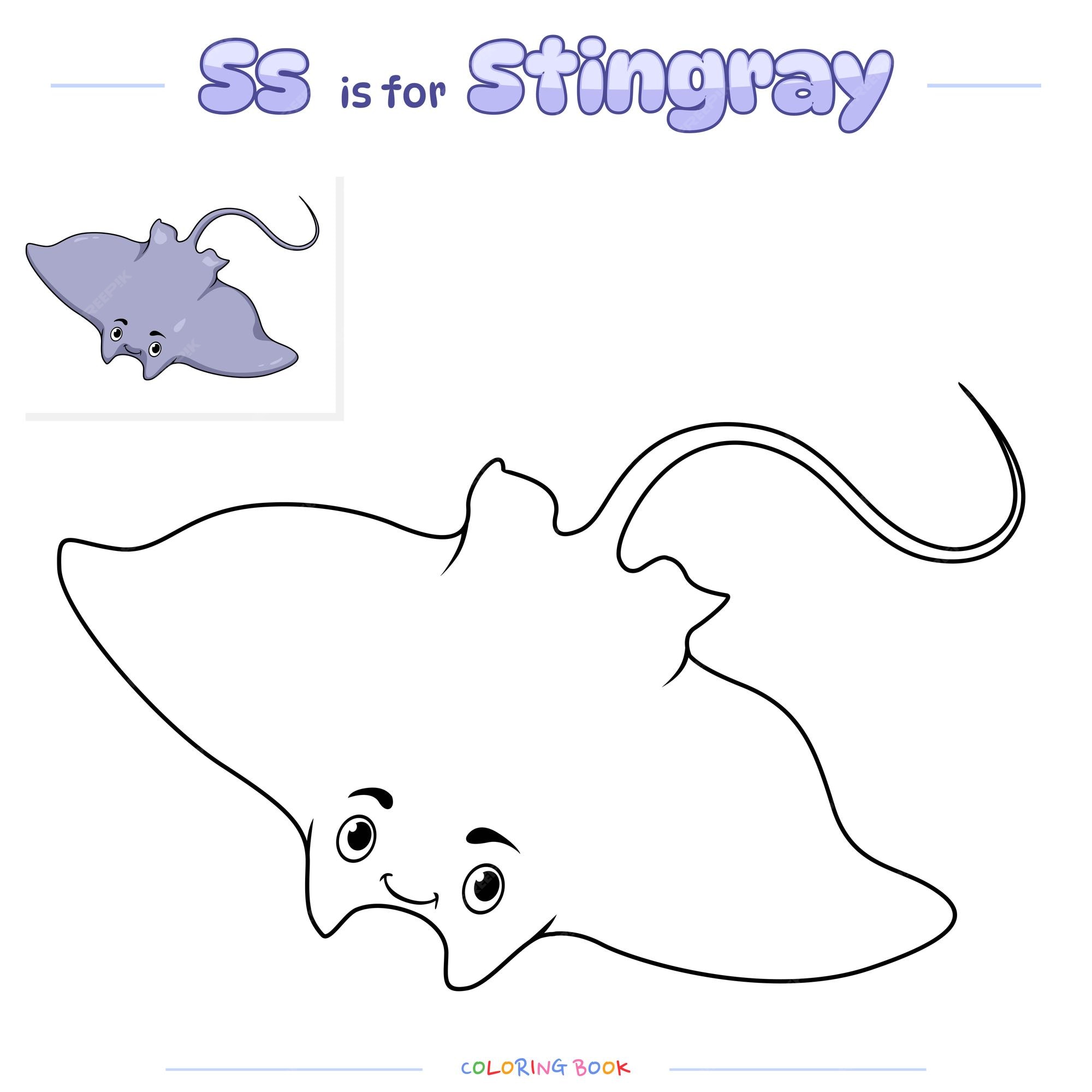 Premium vector coloring page stingray or fish