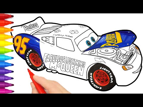 Cars fabulous lightning mcqueen with opening hood drawing and coloring pages tim tim tv