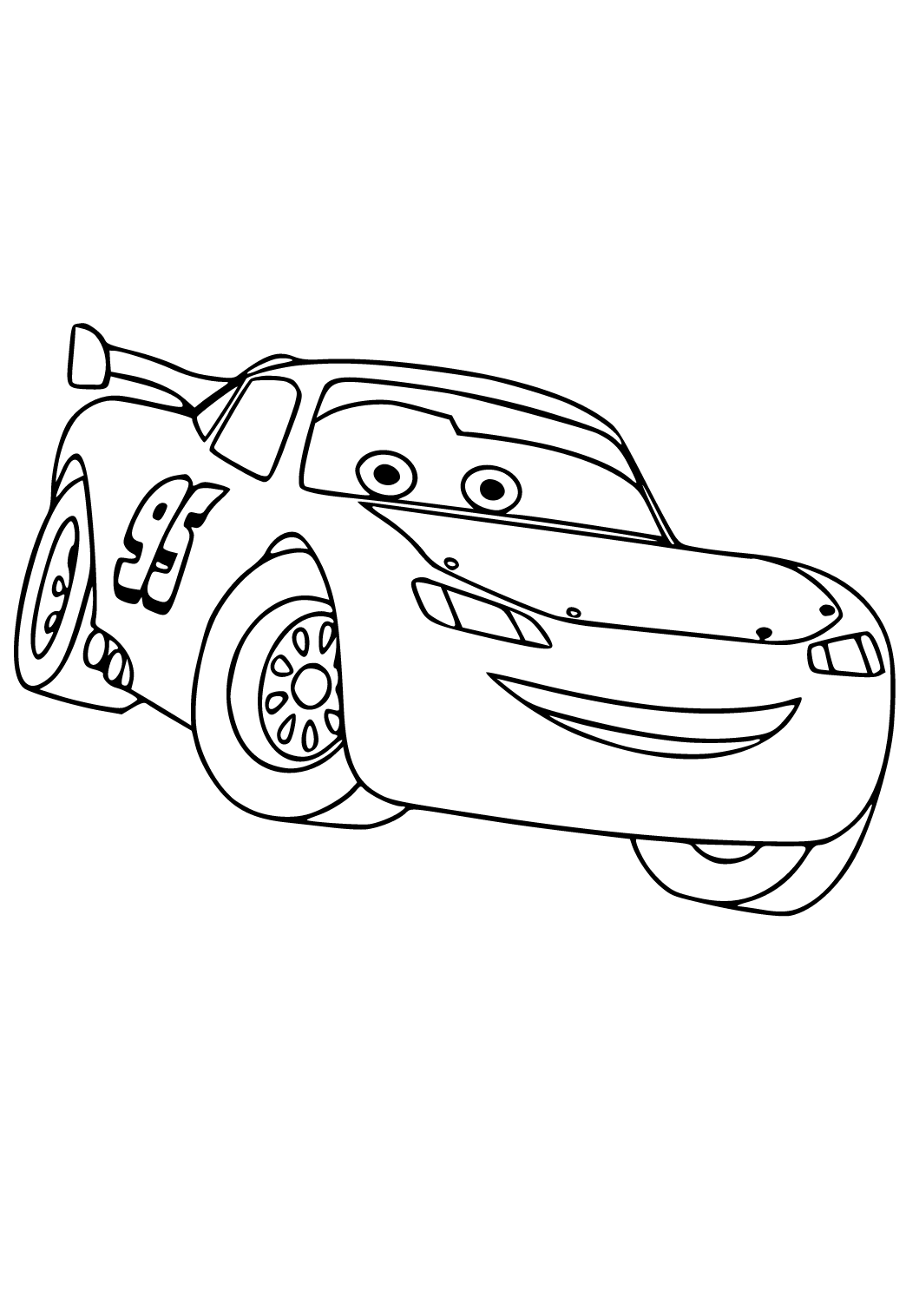 Free printable lightning mcqueen sight coloring page for adults and kids