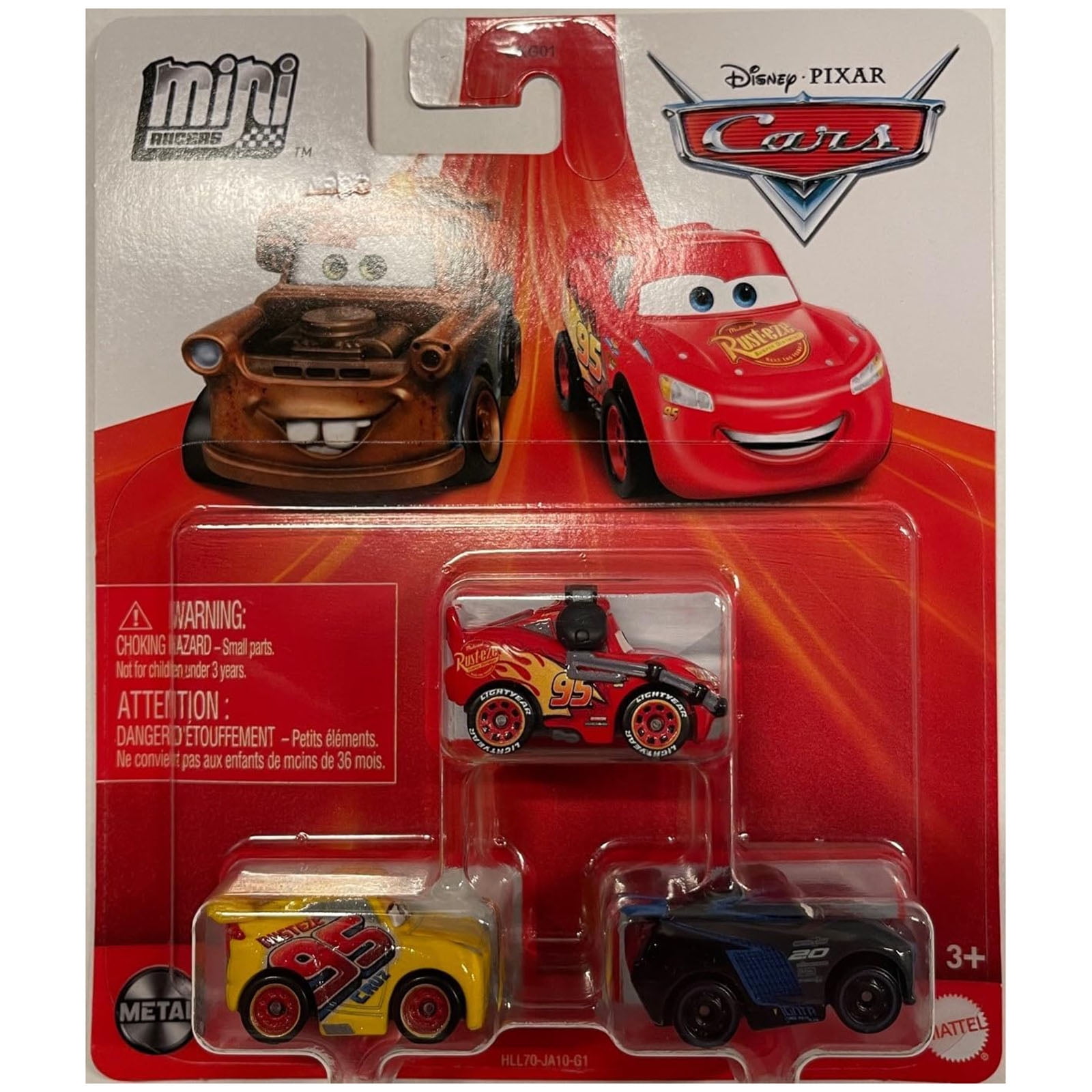 Mattel disney cars lightning mcqueen with headset jackson storm and rusteze cruz ramirez mini racers