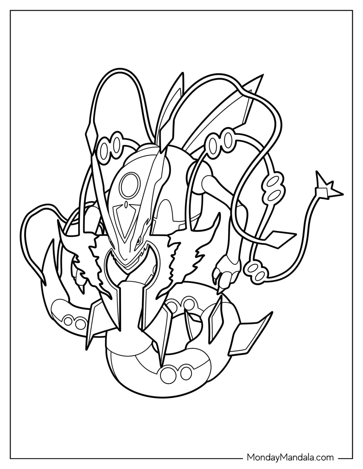Rayquaza coloring pages free pdf printables