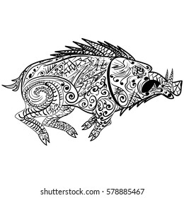 Stylized wild boar razorback warthog hog stock vector royalty free