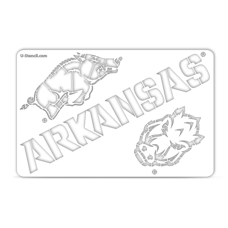 Arkansas razorbacks wordmark logo tailgater stencil