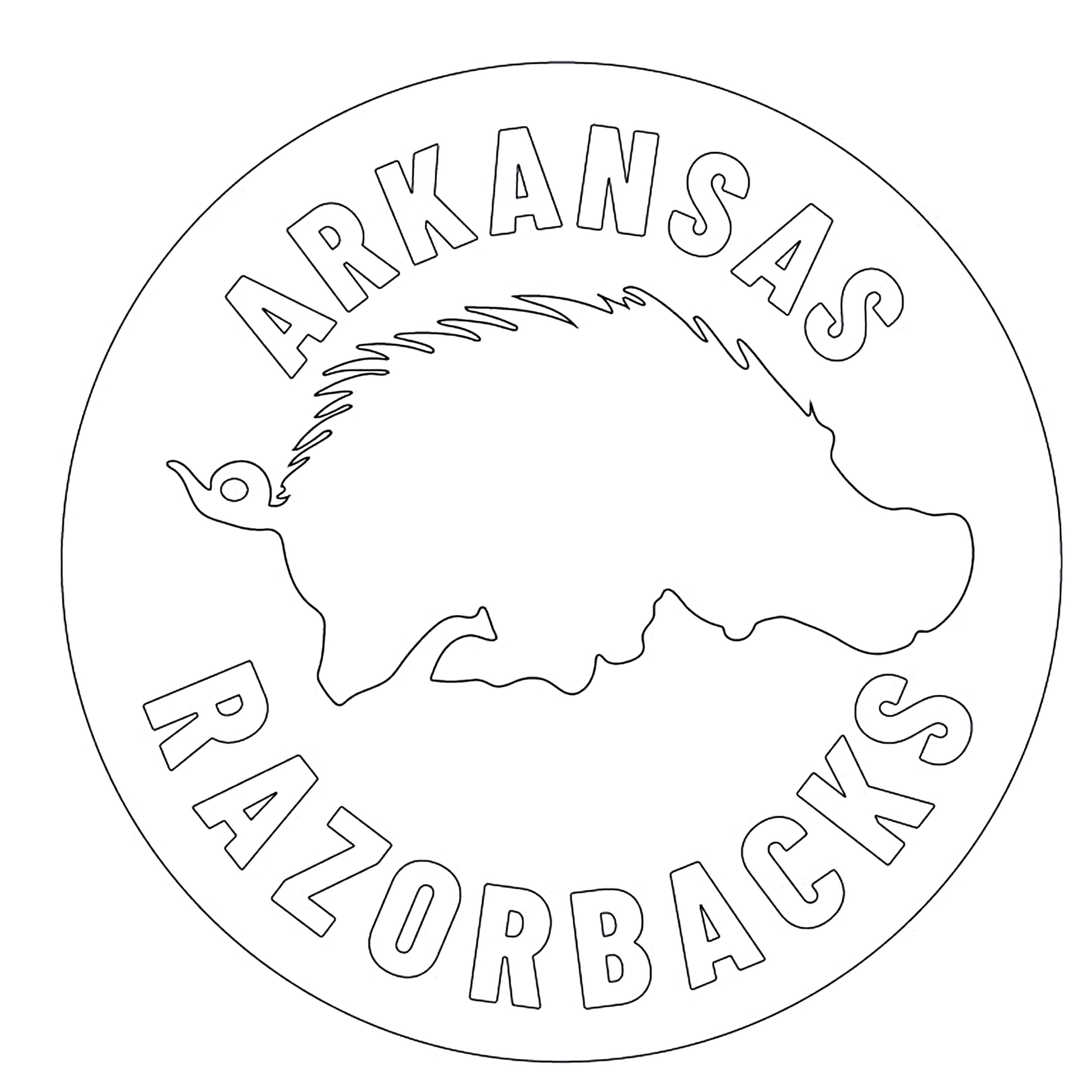 High resolution cutting vector arkansas razorback classic circle logo svg and dxf for cricut or laser instant digital download