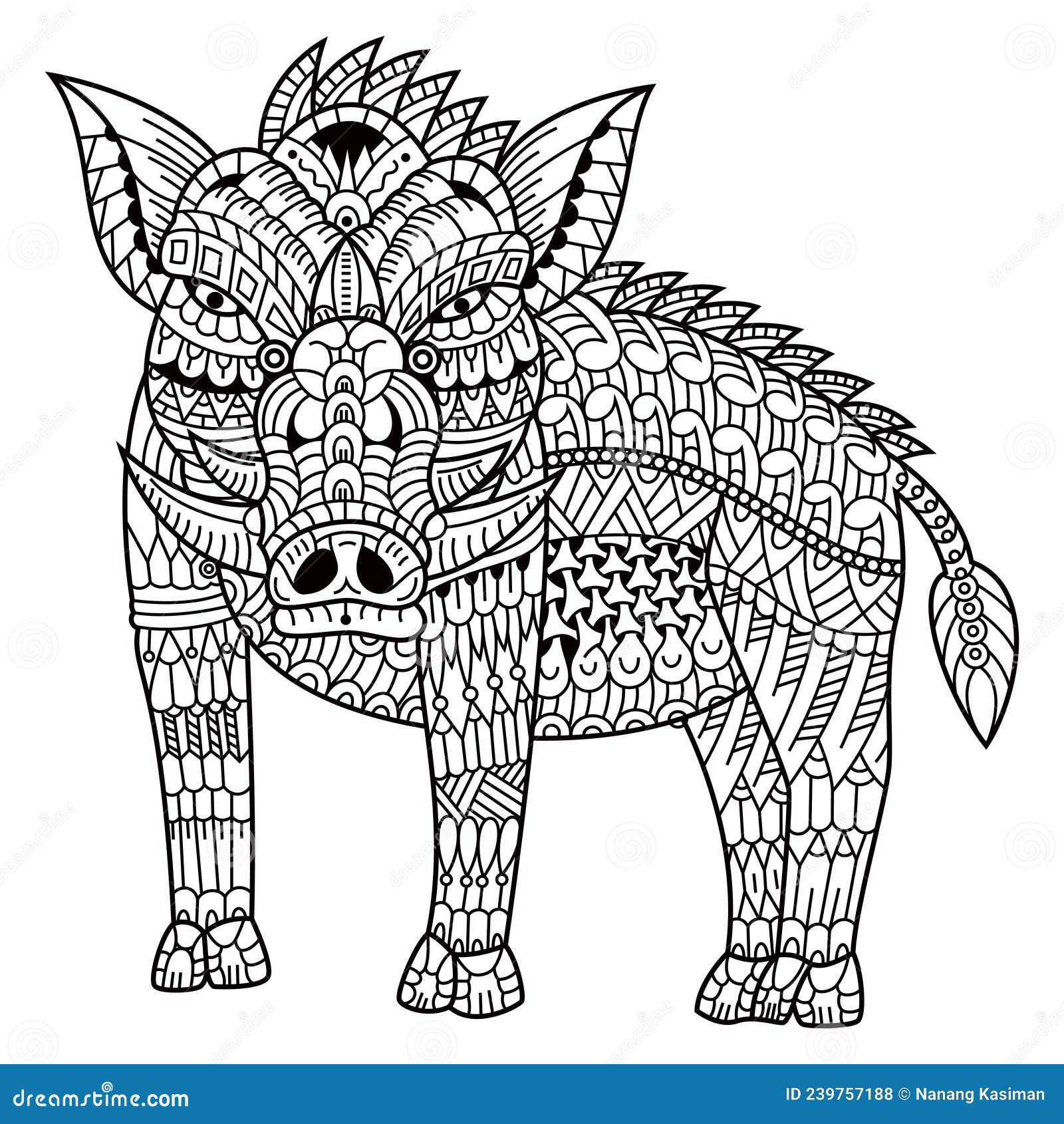 Coloring zentangle razorback stock illustrations â coloring zentangle razorback stock illustrations vectors clipart